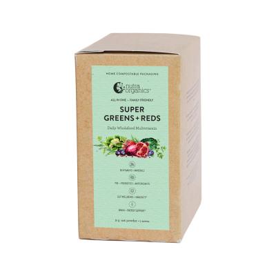 Nutra Organics Organic Super Greens + Reds (Wholefood Multivitamin) Sachet 9g x 10 Pack
